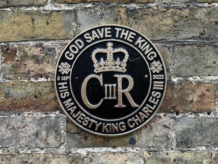 aluminium king Charles 3rd plaque